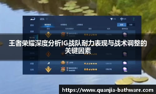 王者荣耀深度分析IG战队耐力表现与战术调整的关键因素