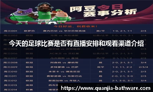 今天的足球比赛是否有直播安排和观看渠道介绍